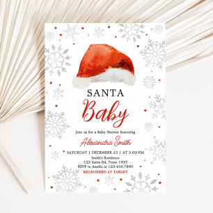 Santa Baby Hat Baby Shower Inbjudningar