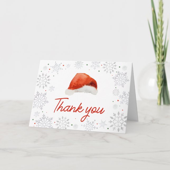 Santa Baby Hat Baby Shower Tack Kort (Framsida)