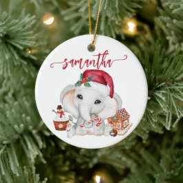 Santa Baby Helgdag Elephant jul Julgransprydnad Keramik