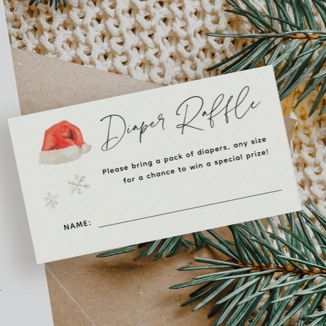 Santa Baby Holiday Baby Shower Blöja Lotteri  Tilläggskort (Skapare uppladdad)