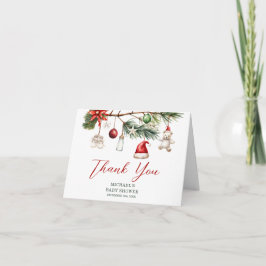 Santa Baby Holiday Christmas Baby Shower Folded Tack Kort