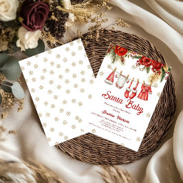 Santa Baby Holiday Winter Baby Tyg baby shower Inbjudningar