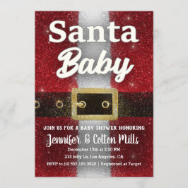 Santa baby - inbjudan för baby showerglitterGlam