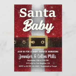 Santa baby - inbjudan för baby showerglitterGlam