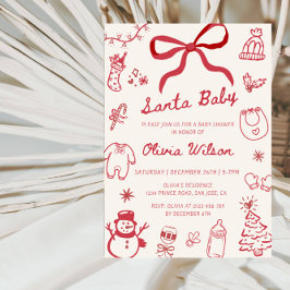 Santa Baby Jul Baby Shower-fest Inbjudningar