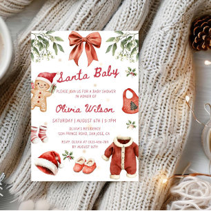 Santa Baby Jul Baby Shower Festlighet Inbjudningar