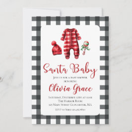 Santa Baby Jul Baby Shower Inbjudan