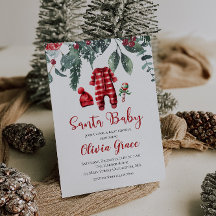 Santa Baby Jul Baby Shower Inbjudan