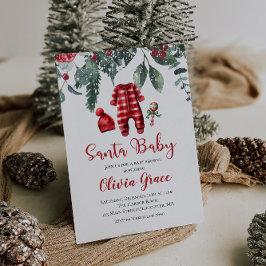 Santa Baby Jul Baby Shower Inbjudan