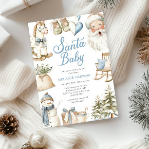 Santa Baby Jul Baby Shower Inbjudningar