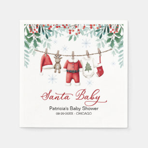 Santa Baby Jul Baby Shower Pappersservett