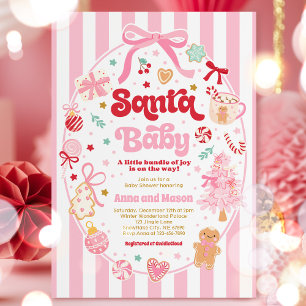 Santa Baby Jul Coquette Bow Barnvakt Inbjudningar