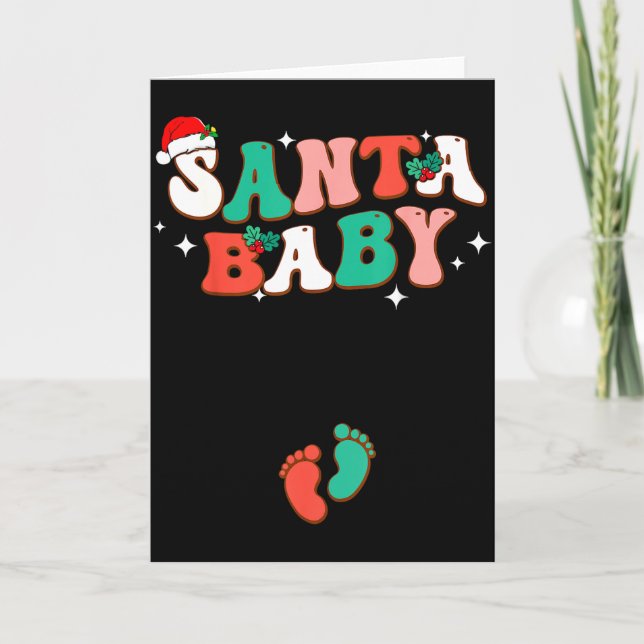 Santa Baby Jul Graviditet Annonsering Gravid Kort (Framsida)