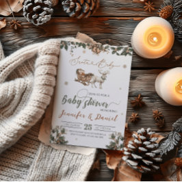 Santa Baby jul, Grönt Red Winter Baby Shower Inbjudningar