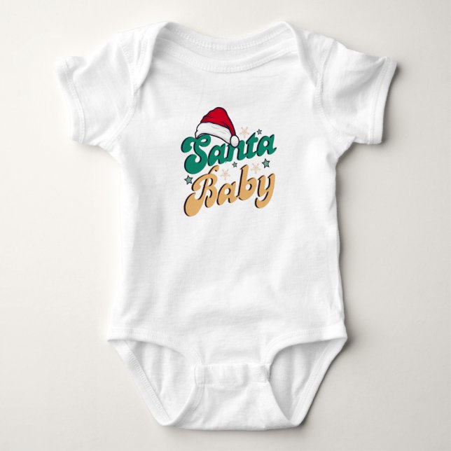 "Santa Baby" jul Helgdag Bodykostym för Baby T Shirt (Framsida)
