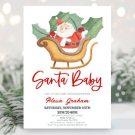 Santa Baby jul Holly Jultomten Baby Shower Inbjudningar