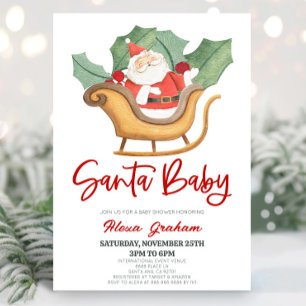 Santa Baby jul Holly Jultomten Baby Shower Inbjudningar