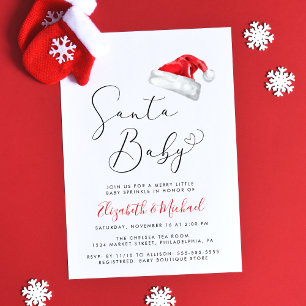 Santa Baby jul Par Baby Sprinkle Inbjudningar