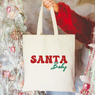 Santa Baby Jul - röd och Grönt Tygkasse