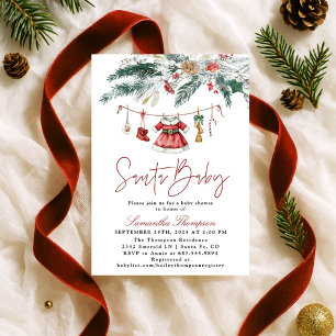 Santa Baby Jul Vinter Flickor Barnkalas Inbjudningar