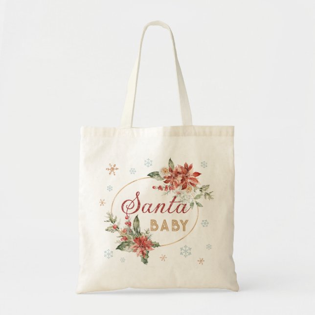 Santa Baby jul Winter Retro Livsmedel Shopping Tygkasse (Framsidan)