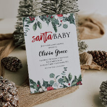 Santa Baby Julbaby Babyshower Inbjudan 2