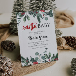 Santa Baby Julbaby Babyshower Inbjudan 2