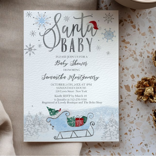 Santa Baby Julbabyshow-inbjudan Inbjudningar (Skapare uppladdad)
