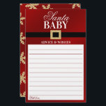 Santa Baby | Julbabyskor och Önskemål<br><div class="desc">De här rådskorten är perfekt för alla som har en babydusch i jultid. Ta bara med dessa rådgivningskort när du skickar ut dina motsvarande inbjudningar, så kan dina gäster sedan fylla i lakan med alla råd eller önskemål för mamma & baby. Det här lakanen kommer att bli en underbar keepy...</div>