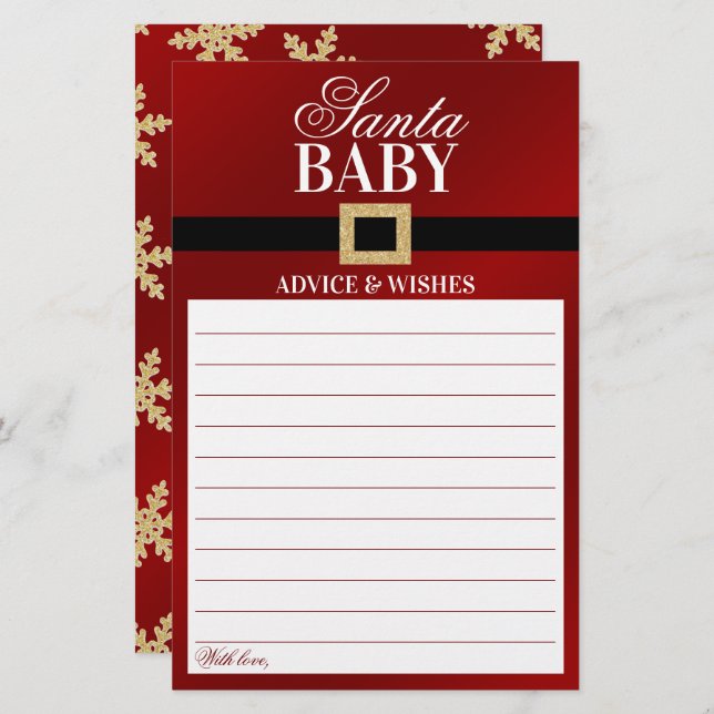 Santa Baby | Julbabyskor och Önskemål (Fram/baksida)