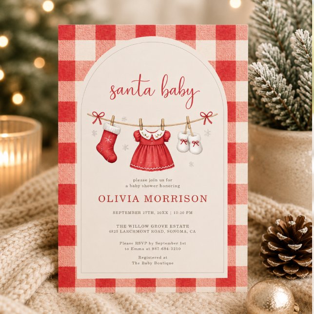 Santa Baby Julklädstreck Barnkalas Inbjudningar (Skapare uppladdad)