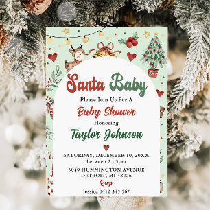 Santa Baby julpryder Baby Shower Party Inbjudningar