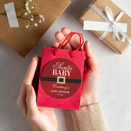 Santa Baby | Julstövel Runt Klistermärke