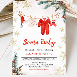 Santa Baby Könsneutrala Bebis Shower Inbjudningar