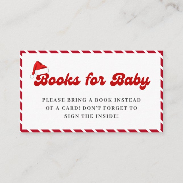 Santa Baby Merry Little Bokar for Baby Shower Tilläggskort (Framsida)