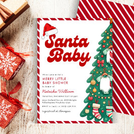 Santa Baby Merry Little jul Baby Shower Inbjudningar