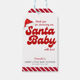 Santa Baby Merry Little jul Baby Shower Presentetikett