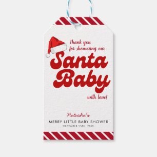 Santa Baby Merry Little jul Baby Shower Presentetikett