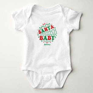 Santa Baby Personlig Retro Jul T Shirt