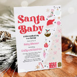 Santa Baby Red and Rosa jul Baby Shower Inbjudningar<br><div class="desc">Juli Baby Red and Rosa jul,  inbjudan till babykläder</div>