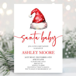 Santa Baby Red Hat-Helgdag Baby Shower Inbjudningar