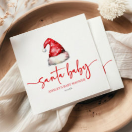 Santa Baby Red Hat-Helgdag Baby Shower Pappersservett