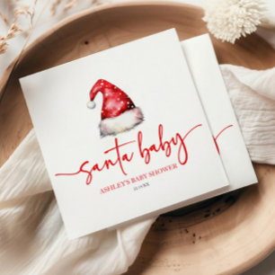 Santa Baby Red Hat-Helgdag Baby Shower Pappersservett