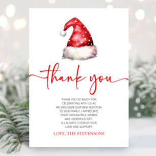 Santa Baby Red Hat-Helgdag Baby Shower Tack Kort