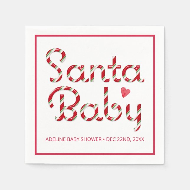 Santa Baby Red-julduschen Napkins Pappersservett (Framsidan)