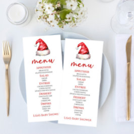Santa Baby Red Snowy Santa Hat Baby Shower Food Meny