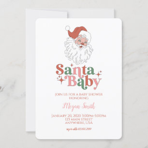 Santa Baby Retro Baby Shower Inbjudan