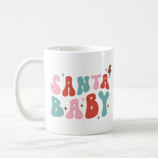 Santa Baby Retro-jul Kaffemugg (Vänster)