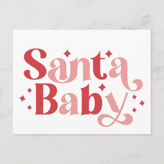 Santa Baby - Retro jul typografi Vykort (Framsida)