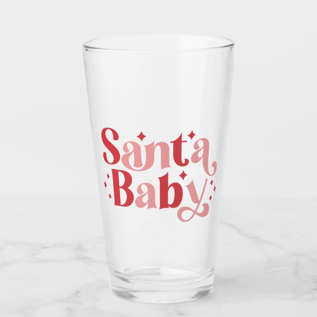 Santa Baby - Retro-jultypografi Glaskopp (Framsida)